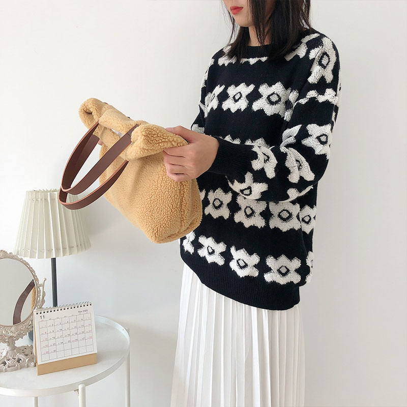 Hylhexyr Cute Bear Pehme plüüsist õlakott karu tikitud vabaaja kandikud Käekott Naiste üliõpilaste käekott naistele