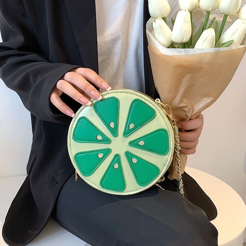 2022 Χαριτωμένη θήκη με μοτίβο φρούτων Καλοκαιρινή τσάντα παραλίας Funny Pu δερμάτινη γυναικεία τσάντα ώμου Chain Messenger Τσάντες Τσάντες Bolso Mujer