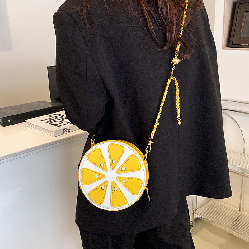 2022 Χαριτωμένη θήκη με μοτίβο φρούτων Καλοκαιρινή τσάντα παραλίας Funny Pu δερμάτινη γυναικεία τσάντα ώμου Chain Messenger Τσάντες Τσάντες Bolso Mujer