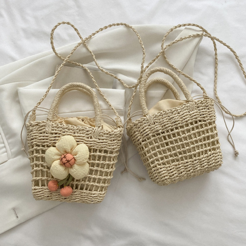 Γυναικεία υφασμένη τσάντα 2022 Νέα μόδα Χειροποίητη λοξή τσάντα σταυρού δυτικού στυλ Απλή casual τσάντα ψάθινη θέση