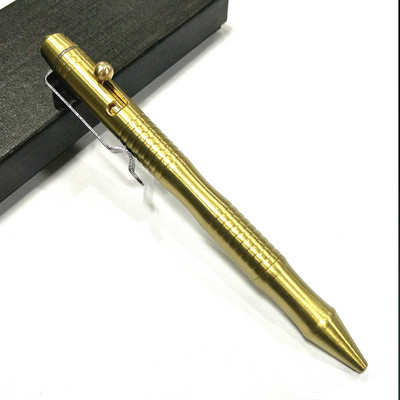 Outdoor Tactical Gear Handmade Brass Bolt Ball Point Pen Self Defense Weapon Camp Hike Safety Survival Multi Tool