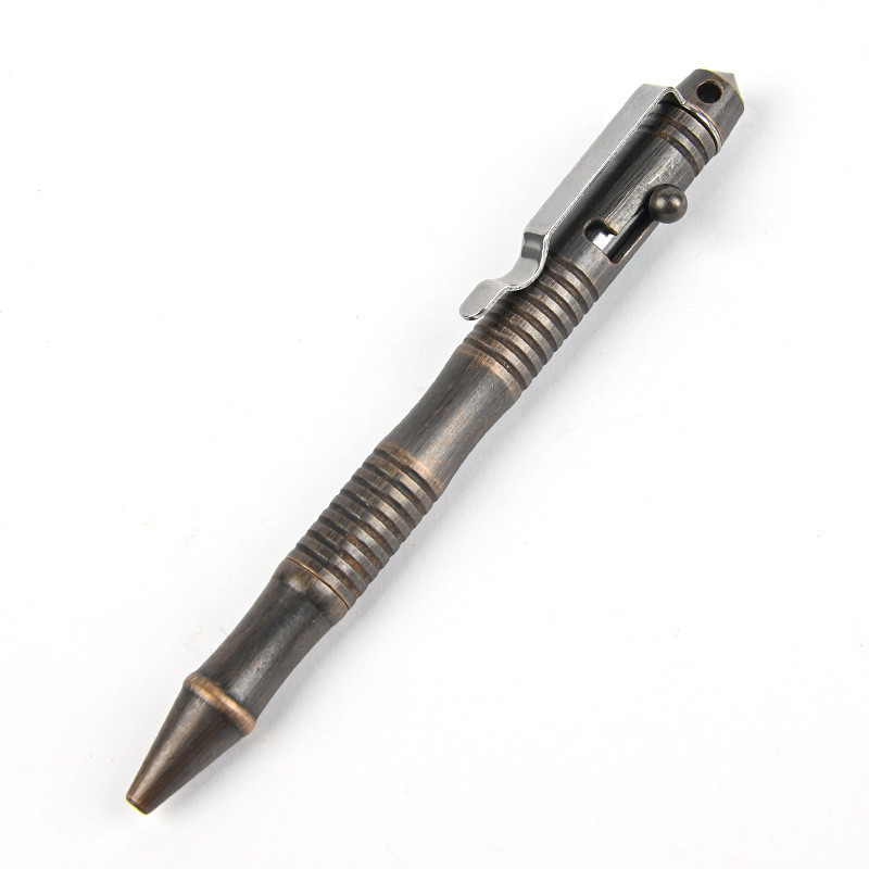 Āra taktiskais aprīkojums, ar rokām darināts misiņa skrūvju lodīšu pildspalva pašaizsardzības ieroču nometnes pārgājiena drošības izdzīvošanas multirīks