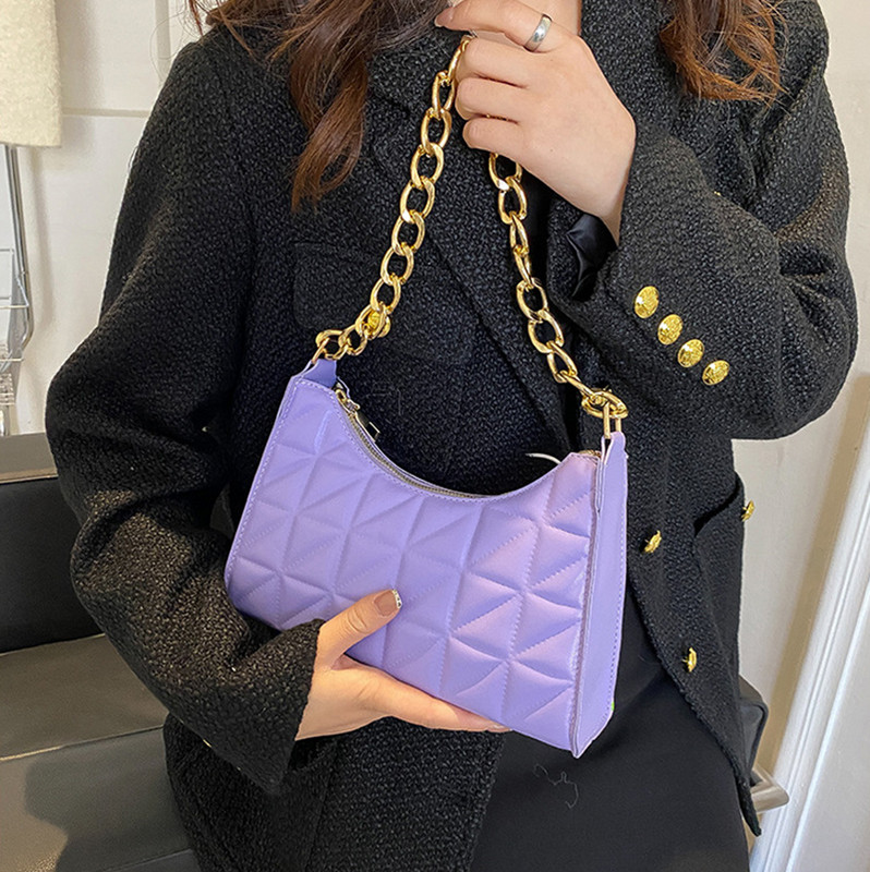 Divatos, egyszerű hónalj válltáskák női kockás PU bőr hónaljtáskák pénztárca Női új luxustáska Bolso Mujer