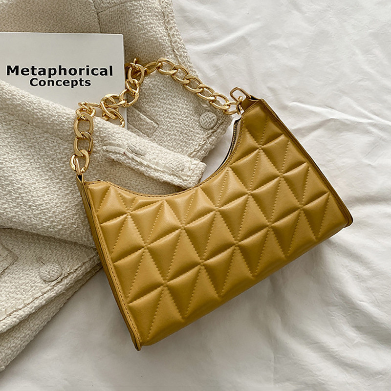 Divatos, egyszerű hónalj válltáskák női kockás PU bőr hónaljtáskák pénztárca Női új luxustáska Bolso Mujer