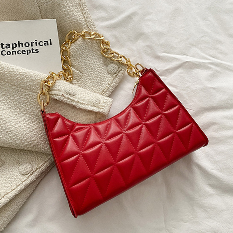 Divatos, egyszerű hónalj válltáskák női kockás PU bőr hónaljtáskák pénztárca Női új luxustáska Bolso Mujer