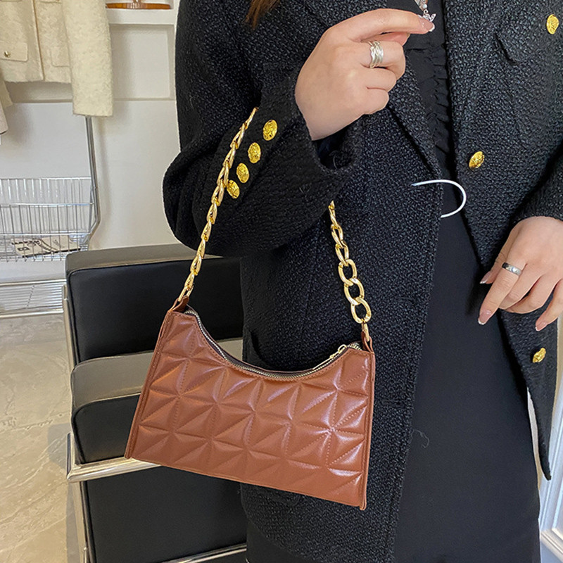 Divatos, egyszerű hónalj válltáskák női kockás PU bőr hónaljtáskák pénztárca Női új luxustáska Bolso Mujer