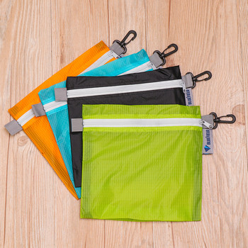 1 ΤΕΜ. Αδιάβροχη τσάντα αποθήκευσης με γάντζο με φερμουάρ 4 χρώματος νάιλον με επίστρωση σιλικόνης Organizer τσάντα τσέπης πεζοπορίας