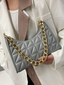 Fashion Solid γυναικεία τσάντα 2023 Trend καρό PU δερμάτινη τσάντα ώμου Γυναικείες τσάντες με απλό φερμουάρ Τσάντες αγορών casual υφής