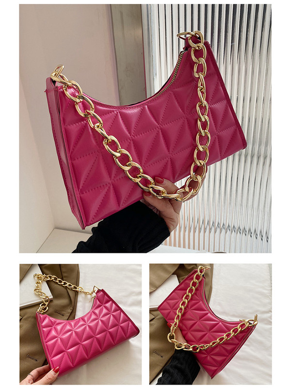 Fashion Solid γυναικεία τσάντα 2023 Trend καρό PU δερμάτινη τσάντα ώμου Γυναικείες τσάντες με απλό φερμουάρ Τσάντες αγορών casual υφής