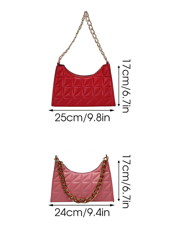 Fashion Solid γυναικεία τσάντα 2023 Trend καρό PU δερμάτινη τσάντα ώμου Γυναικείες τσάντες με απλό φερμουάρ Τσάντες αγορών casual υφής