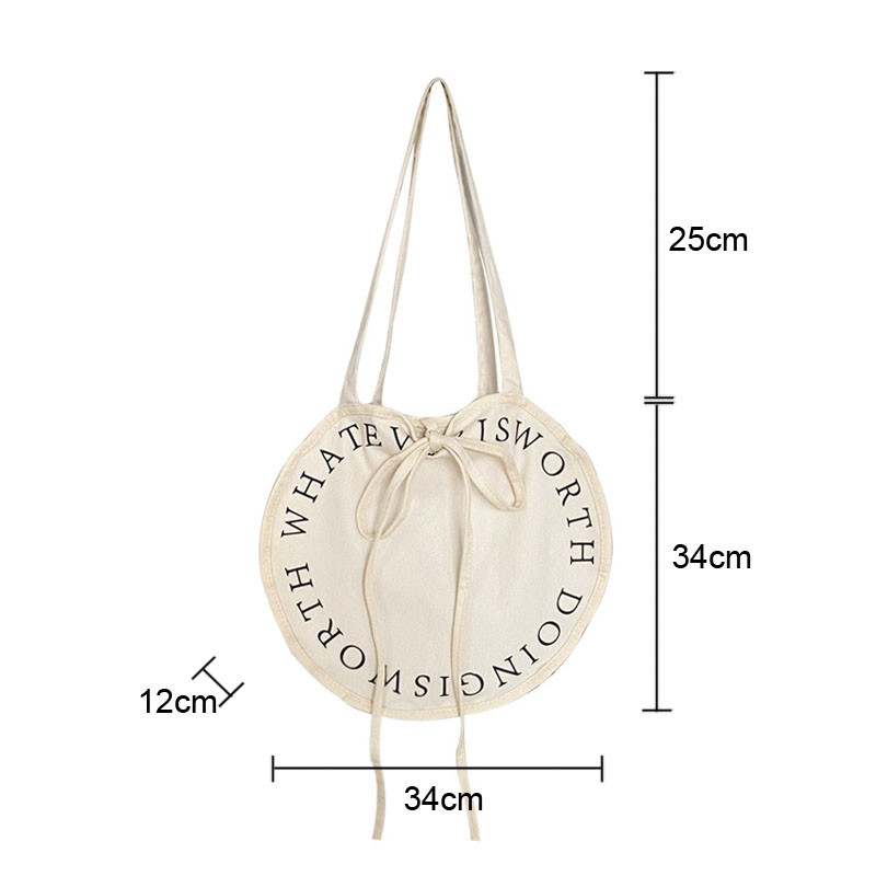 Hylhexyr naiste ümmargune õlakott Kirjaga lõuendikotid Lihtne, suure mahutavusega kaasaskantav vabaaja käekott.