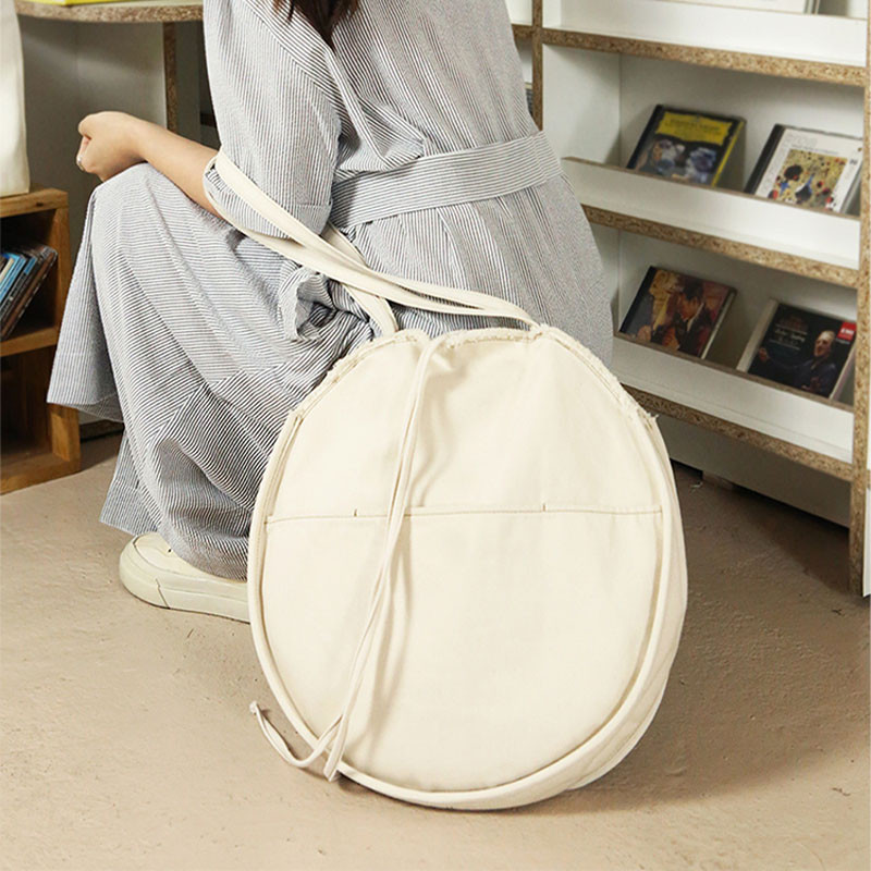 Hylhexyr naiste ümmargune õlakott Kirjaga lõuendikotid Lihtne, suure mahutavusega kaasaskantav vabaaja käekott.