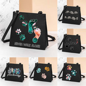 Footprints Szögletes táska Női válltáska Messenger kis négyzet alakú táska ingázó válltáska, divatos táska