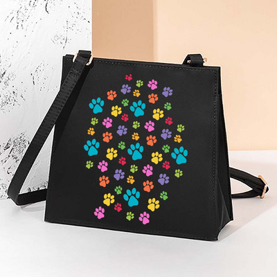 Footprints Szögletes táska Női válltáska Messenger kis négyzet alakú táska ingázó válltáska, divatos táska