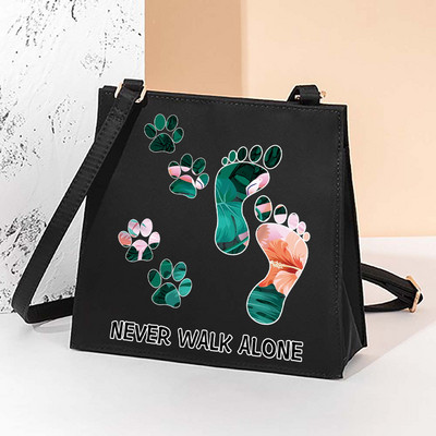 Footprints Szögletes táska Női válltáska Messenger kis négyzet alakú táska ingázó válltáska, divatos táska