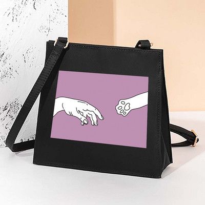 Footprints Szögletes táska Női válltáska Messenger kis négyzet alakú táska ingázó válltáska, divatos táska