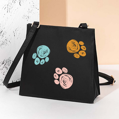 Footprints Szögletes táska Női válltáska Messenger kis négyzet alakú táska ingázó válltáska, divatos táska