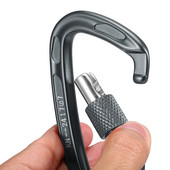 24KN Заключваща се винтова врата Карабинер Тежка D-образна катарама Пакет D-пръстен Карабинер Катерене Рапел Каньонинг Заключване на хамак