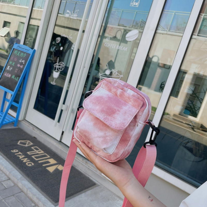 Καμβάς μικρές τσάντες χιαστί Γυναικείες σχεδιαστές πολυτελείας βαφή εκτύπωσης τηλέφωνο Τσάντα ώμου Απλή ευέλικτη γυναικεία τσάντα αγγελιοφόρων