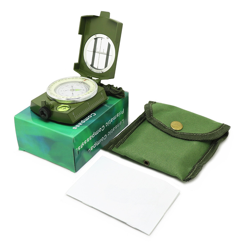 Busolă lentilă K4580, busolă prismatică multifuncțională, militară de înaltă precizie, în stil american, noapte pentru drumeții în camping în aer liber