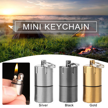 Mini Cigar Key Fluid Refill Chain Cigarette Petrol Oil Keychain Torch Αναπτήρας μπρελόκ Benzine Ring Survive Capsule Kerosene