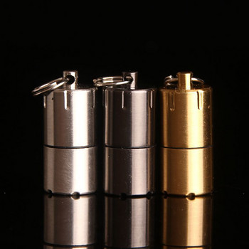 Mini Cigar Key Fluid Refill Chain Cigarette Petrol Oil Keychain Torch Αναπτήρας μπρελόκ Benzine Ring Survive Capsule Kerosene