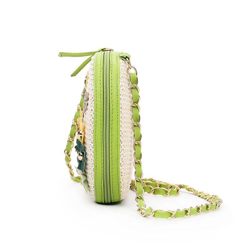 2018 Hot Sale Γυναικεία Καλοκαιρινή Τσάντα ώμου Μίνι Ψάθινη Τσάντα Παραλίας Τσάντες χιαστί με αλυσίδα λουλουδιών Tote για γυναίκες Sac Bandouliere Femme