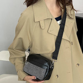 Naiste Crossbody kotid 2-ühes Moodne õlakott Rombimustriga nahast reguleeritava rihmaga kombineeritud komplekt Naiste rahakott