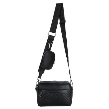 Дамски чанти през рамо 2 в 1 Модна чанта за през рамо Комбиниран комплект с ромбовидна кожена регулируема презрамка Дамска чанта