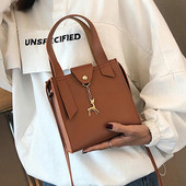 Uus mood naiste PU-nahast käekotid Väike kandiline õlakott Naistele Deer Decor Crossbody kotid Lady Messenger Bag Sac A Main