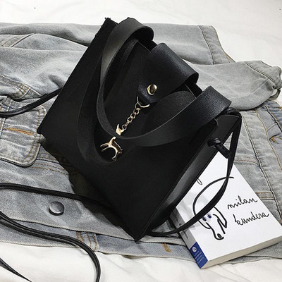 Uus mood naiste PU-nahast käekotid Väike kandiline õlakott Naistele Deer Decor Crossbody kotid Lady Messenger Bag Sac A Main