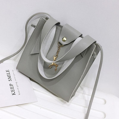 Uus mood naiste PU-nahast käekotid Väike kandiline õlakott Naistele Deer Decor Crossbody kotid Lady Messenger Bag Sac A Main