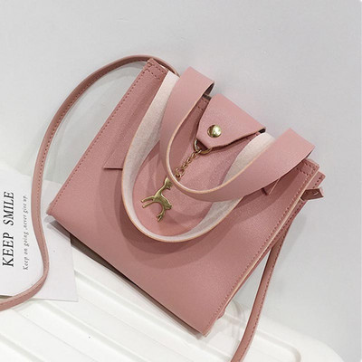 Uus mood naiste PU-nahast käekotid Väike kandiline õlakott Naistele Deer Decor Crossbody kotid Lady Messenger Bag Sac A Main
