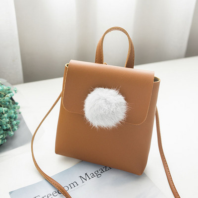 Νέα μόδα τσάντα ώμου 2018 Μαλακή τσάντα παραλίας Γυναικεία τσάντα γλυκιά PU δερμάτινη τσάντα μαλλιών Μίνι κοριτσίστικη τσέπη Απλές τσάντες χιαστί