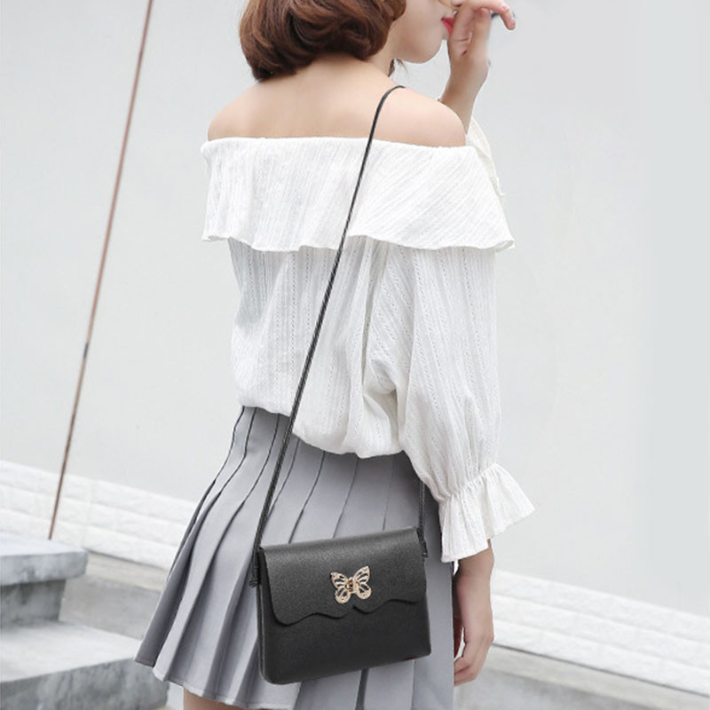 Νέα άφιξη Μόδα Γλυκιά γυναικεία τσάντα ώμου PU Δερμάτινη τσάντα χειρός πεταλούδα με κλειδαριά πόρπη Γυναικεία τσάντα ταξιδιού Κορίτσι Casual bag Beach Sac