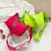 Naiste kott 2022 odavad kvaliteetsed naiste käekotid Retro ühevärvilised PU nailonist õlakott kaenlaalused naistele poodlejate kott