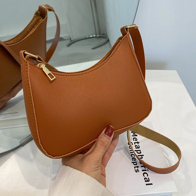 Naiste kott 2022 odavad kvaliteetsed naiste käekotid Retro ühevärvilised PU nailonist õlakott kaenlaalused naistele poodlejate kott