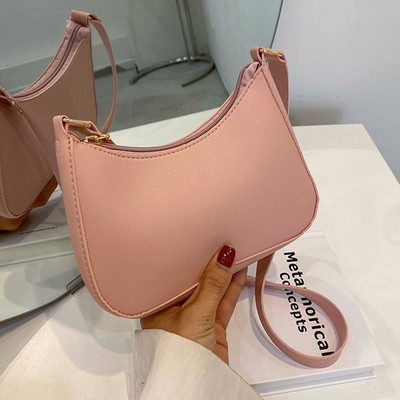 Naiste kott 2022 odavad kvaliteetsed naiste käekotid Retro ühevärvilised PU nailonist õlakott kaenlaalused naistele poodlejate kott