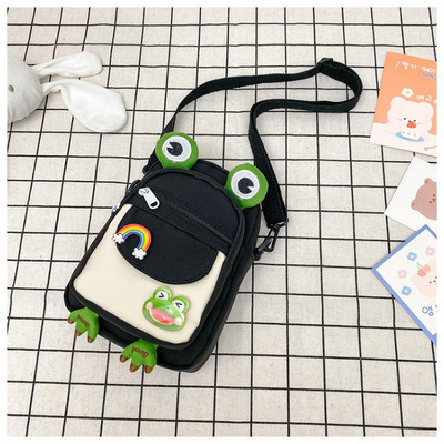 Χαριτωμένη τσάντα βάτραχος Αστεία κινούμενα σχέδια για κορίτσι τσάντα Casual Messenger Τσάντα στήθους Unisex Τσάντα χιαστί ώμου Nylon γυναικεία τσάντα