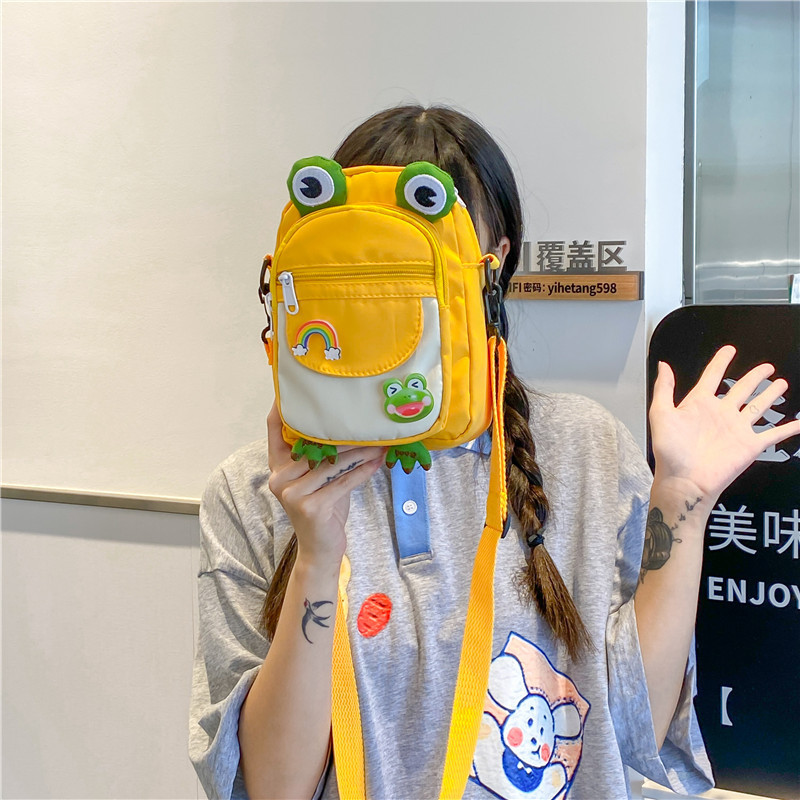 Χαριτωμένη τσάντα βάτραχος Αστεία κινούμενα σχέδια για κορίτσι τσάντα Casual Messenger Τσάντα στήθους Unisex Τσάντα χιαστί ώμου Nylon γυναικεία τσάντα