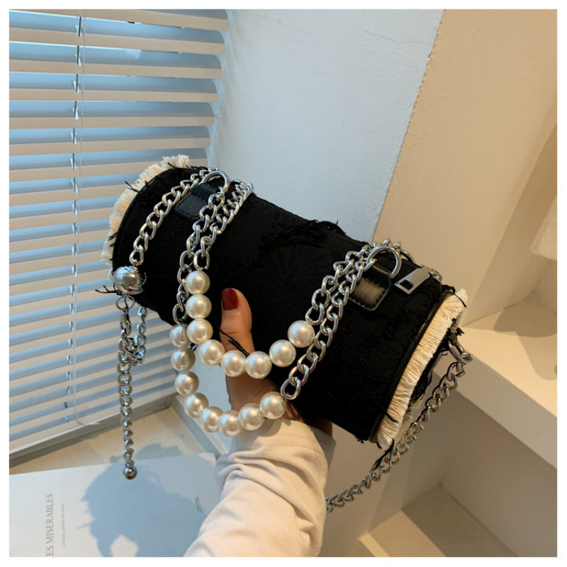 Τσάντα ώμου υψηλής ποιότητας Γυναικεία Pearl Chain Chain Τσάντα 2022 Νέα μόδα τσάντα χειρός Hot-seller Τσάντα χειρός Messenger Τσάντα κυλίνδρου
