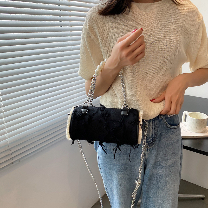 Τσάντα ώμου υψηλής ποιότητας Γυναικεία Pearl Chain Chain Τσάντα 2022 Νέα μόδα τσάντα χειρός Hot-seller Τσάντα χειρός Messenger Τσάντα κυλίνδρου