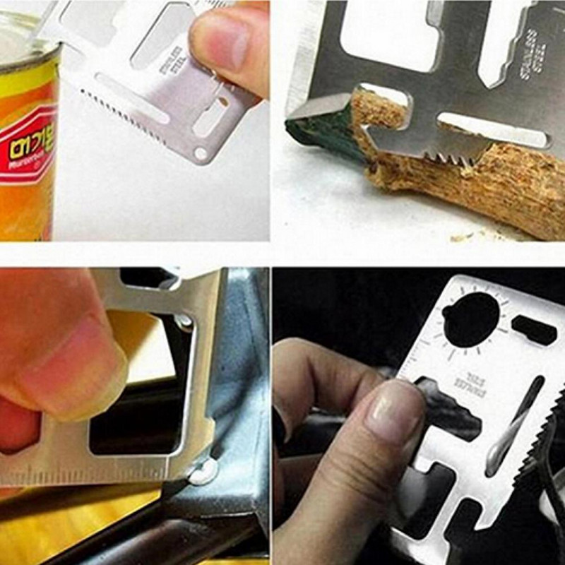 11 az 1-ben zsebszerszámos kártyakés vadászat túlélő kemping katonai többfunkciós kártyakés