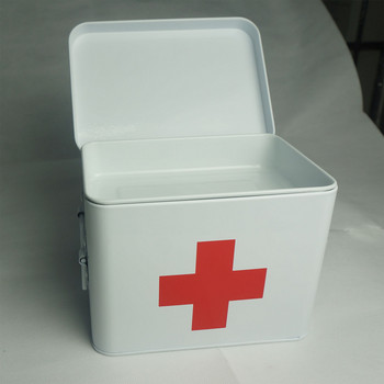Κουτί αποθήκευσης Survival Medicine Φορητή λαβή κιτ πρώτων βοηθειών Μεταλλικό κιτ πρώτων βοηθειών με μεγάλο χώρο αδιάβροχο, ανθεκτικό στη σκόνη