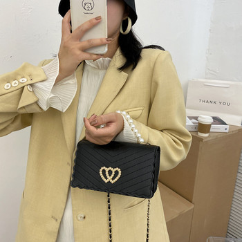 Нова 2021 модна дамска дамска чанта от PU кожа с перли, елегантна дамска луксозна дизайнерска пазарска чанта през рамо чанта през рамо за момичета
