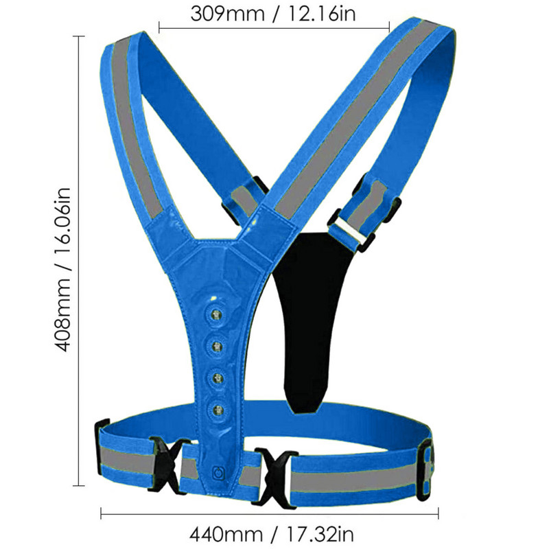 Helkurvöö turvavest hingav öine töönähtavus Neoonvest Jooksmine Sport Fitness Glow Jope Helendav vestivöö @40