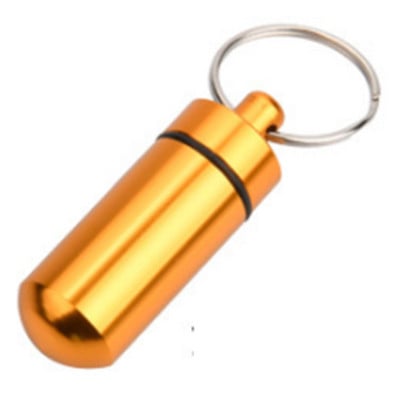 Veekindel alumiiniumist pillikarbi ümbris pudeli vahemälu ravimihoidja konteiner võtmehoidja meditsiinikarp metallist