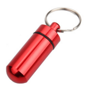 Veekindel alumiiniumist pillikarbi ümbris pudeli vahemälu ravimihoidja konteiner võtmehoidja meditsiinikarp metallist