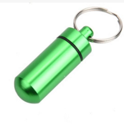 Veekindel alumiiniumist pillikarbi ümbris pudeli vahemälu ravimihoidja konteiner võtmehoidja meditsiinikarp metallist