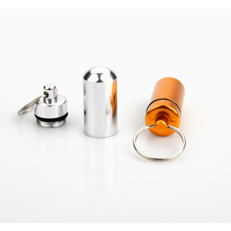 Ūdensizturīgs alumīnija tablešu kastītes futrālis pudeles kešatmiņa zāļu turētājs konteiners atslēgu piekariņš medicīnas kastīte metāla